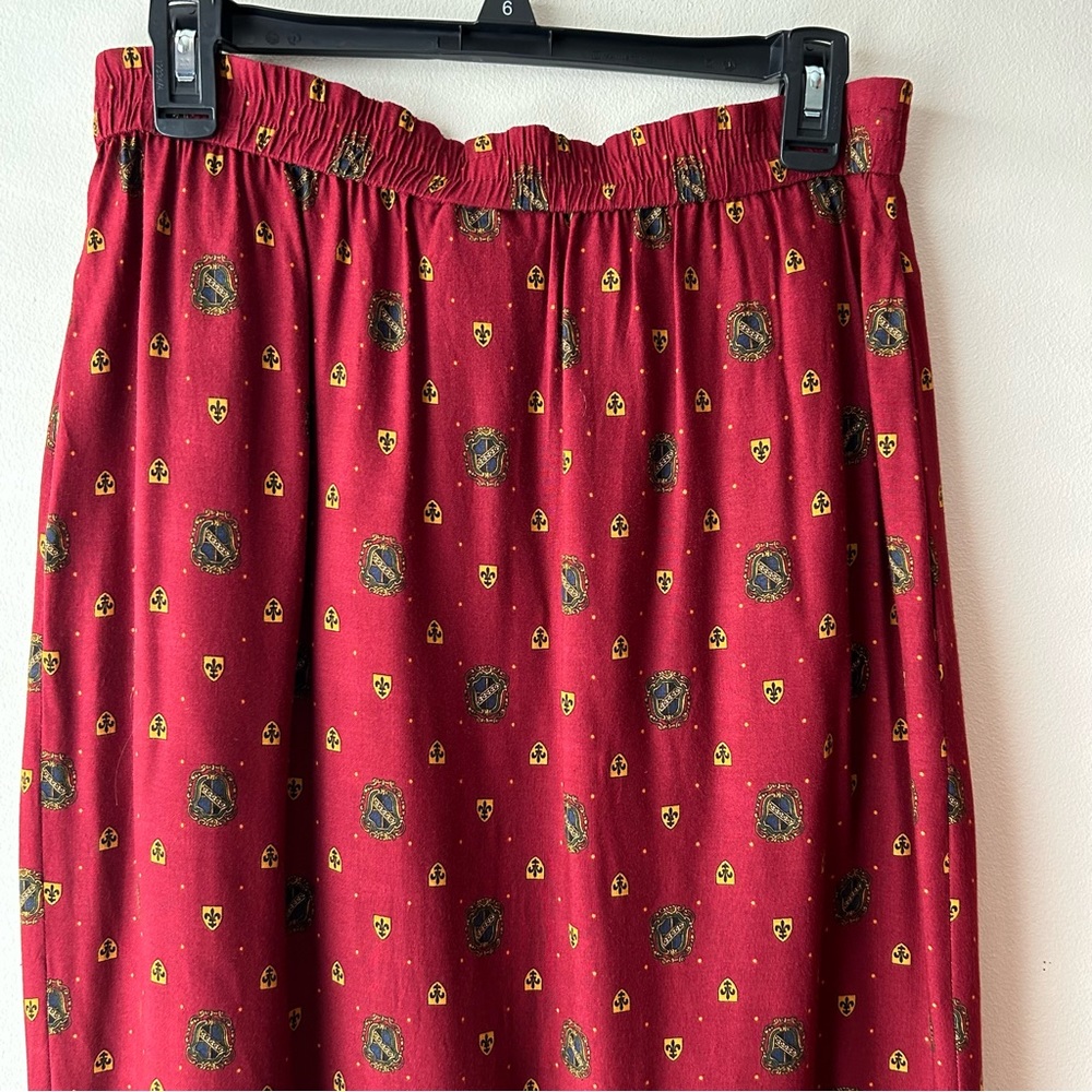 Pendleton Classic Vintage Signature Crest Crown Wrap Maxi Skirt Red Gold 12 - Picture 14 of 14
